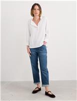 Cotton Rich Checked Frill Detail Blouse