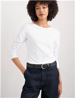 Cotton Rich Slash Neck Top