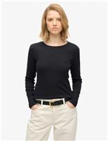 Superdry & Co Cotton Rich Ribbed Top Black