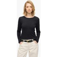 Superdry & Co Cotton Rich Ribbed Top Black