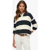 Pure Cotton Striped Rugby Knitted Jumper