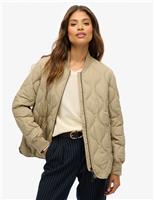 Baseball Collar Relaxed Quilted Jacket