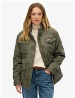 Cotton Rich Funnel Neck Utility Jacket