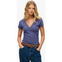 Superdry & Co Pure Cotton V-Neck Cap Sleeve Corset Top Navy