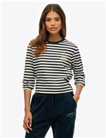 Superdry & Co Pure Cotton Striped Boxy Top White