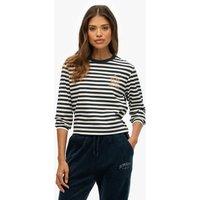 Superdry & Co Pure Cotton Striped Boxy Top Navy