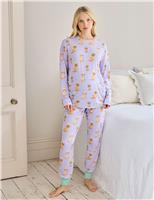 Maternity Dog Print Crew Neck Pyjama Set