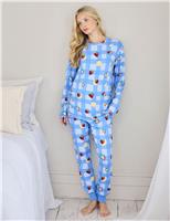 Maternity Fruit Print Crew Neck Pyjama Set