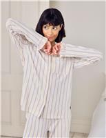 Cotton Rich Striped Ruffle Cuff Pyjama Set