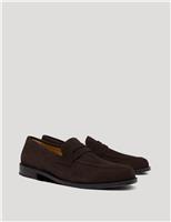 Hawes & Curtis Suede Slip-On Loafers Brown