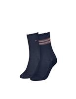 2pk Cotton Rich Ribbed Ankle High Socks