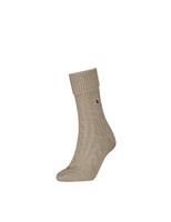 Wool Blend Cable Knit Ankle High Socks