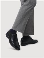 Wide Fit Leather Pull-on Oxford Shoes