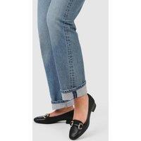 Jones Bootmaker Leather Slip On Block Heel Court Shoes Black