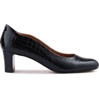 Jones Bootmaker Leather Block Heel Court Shoes Black
