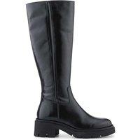 Jones Bootmaker Leather Block Heel Knee High Boots Black