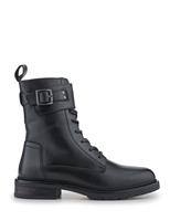 Leather Military Style Lace-Up Ankle Boots