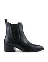 Leather Chelsea Block Heel Ankle Boots