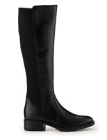Leather Block Heel Knee High Boots