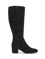 Suede Block Heel Round Toe Knee High Boots