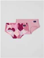 2pk Cotton Rich Heart Knickers (1-10 Yrs)