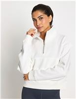 Rihanna Cotton Rich Half Zip Sweat-shirt