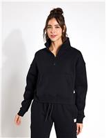 Rihanna Cotton Rich Half Zip Sweat-shirt