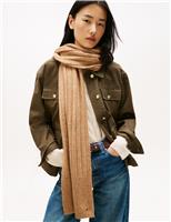 Flag Fluffy Knitted Scarf with Wool