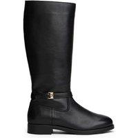 Tommy Hilfiger Leather Buckle Riding Boots Black