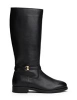 Leather Buckle Riding Boots