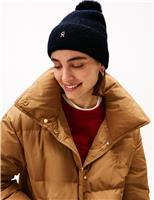 Sparkle Faux Fur Pom Beanie Hat with Wool