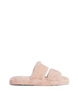 Faux Fur Double Strap Slider Slippers