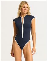 Collective Padded Zip Up Swimsuit