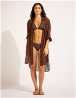 Pure Cotton Textured Beach Shirt