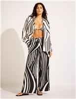 Coastline Striped Wide Leg Trousers