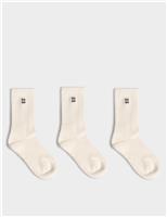3pk Essentials Cotton Rich Ankle High Socks