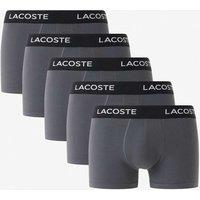 Lacoste 5 Pack Cotton Rich Trunks Grey