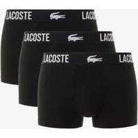 Lacoste 3 Pack Cotton Rich Trunks Black
