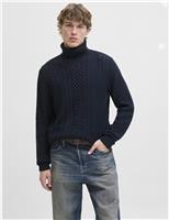 Cable Knit Roll Neck Jumper