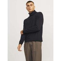 JACK & JONES Pure Cotton Roll Neck Jumper Black