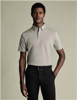 Charles Tyrwhitt Pure Cotton Jersey Polo Shirt Turquoise