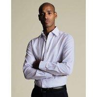 Charles Tyrwhitt Slim Fit Pure Cotton Check Twill Shirt Blue Mix