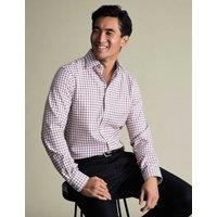 Charles Tyrwhitt Slim Fit Pure Cotton Check Twill Shirt Pink Mix
