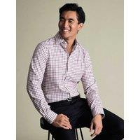 Charles Tyrwhitt Slim Fit Pure Cotton Check Twill Shirt Pink Mix