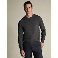Charles Tyrwhitt Pure Merino Wool Crew Neck Jumper Grey