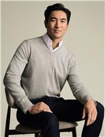 Charles Tyrwhitt Pure Wool V-Neck Jumper Navy