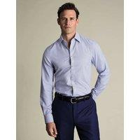 Charles Tyrwhitt Non Iron Slim Fit Pure Cotton Check Oxford Shirt Blue Mix