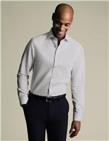 Pure Cotton Stretch Textured Slim Fit Shirt