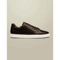 Charles Tyrwhitt Leather Lace Up Trainers Dark Brown