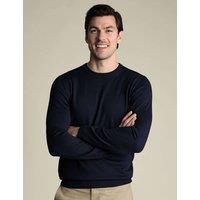 Charles Tyrwhitt Pure Merino Wool Crew Neck Jumper Navy